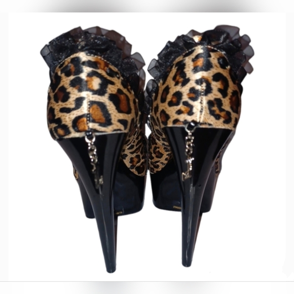 Peep-toe Leopard Print Heels by Penthouse sz 7 - Picture 4 of 4